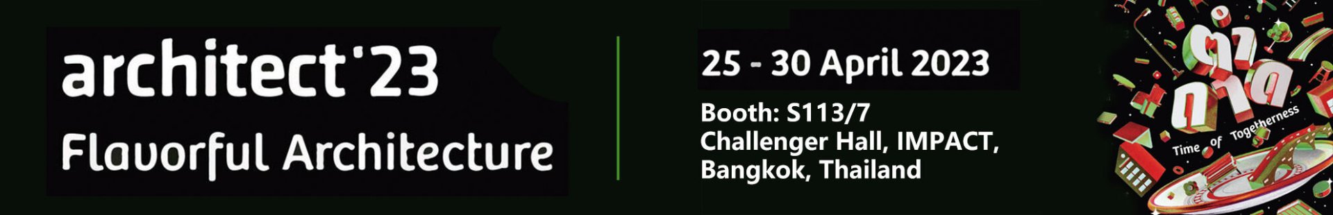 Il produttore di parcheggi meccanici Mutrade alla fiera Architect'23 a Bangkok, Tailandia